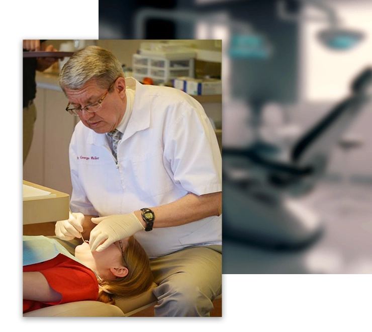 Orthodontist George Walker Examining Patient