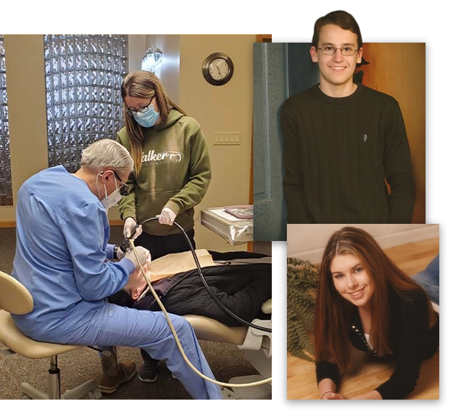 Orthodontist George Walker With Orthodontic Assistant And Happy Smiling Patients
